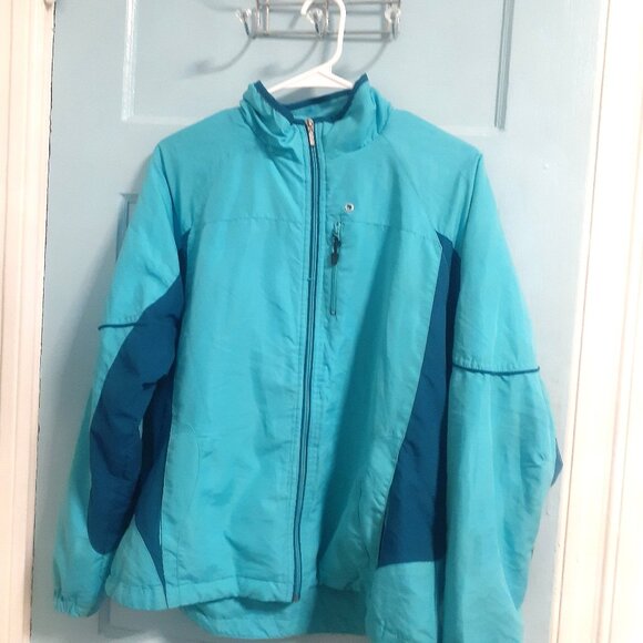 DANSKIN NOW BLUE WIND JACKET- (L) 12/14 - Picture 1 of 7